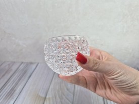 Caramelera porta velas vidrio burbujas 